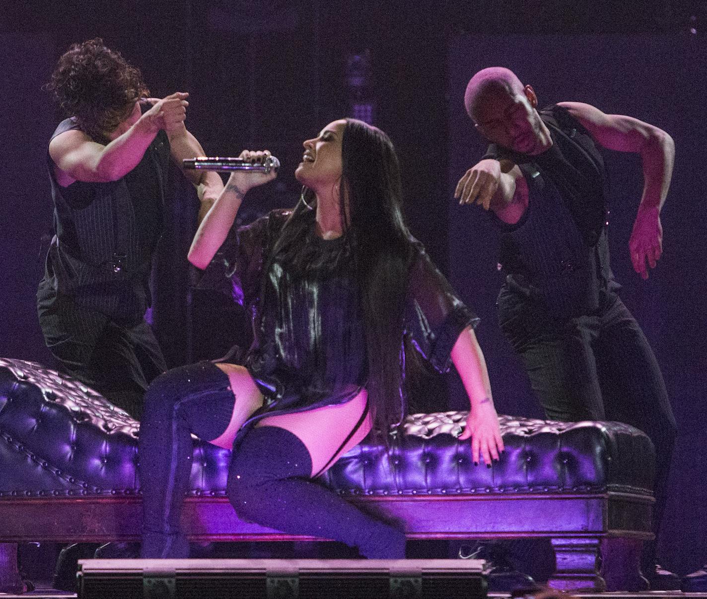 Former Disney star Demi Lovato emphasized inclusivity as a message of her tour and music, using back up dancers to tell that story on Saturday, March 10, 2018 at Target Center in Minneapolis, Minn. [Ellen Schmidt &#x2022; ellen.schmidt@startribune.com