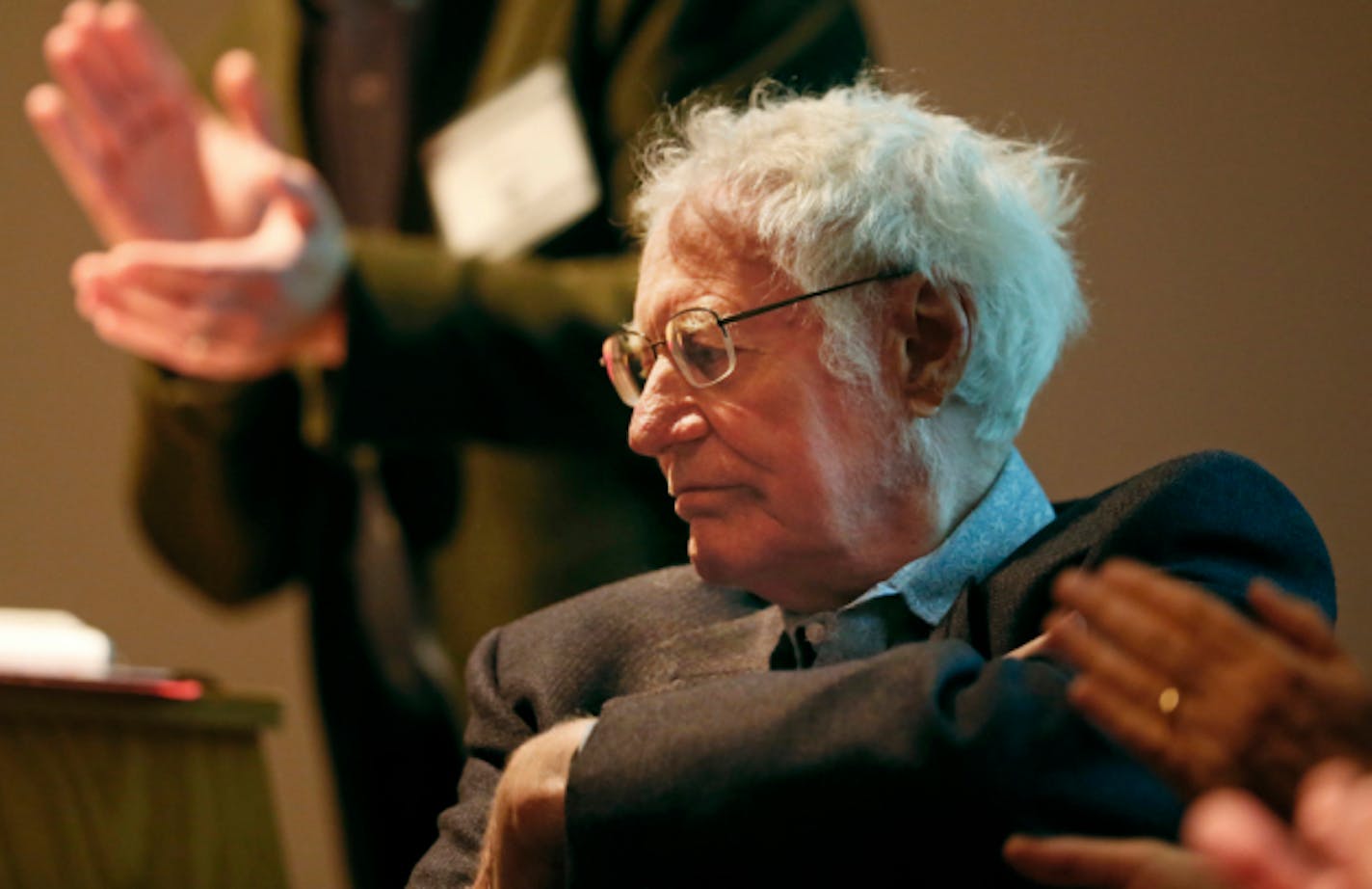 Robert Bly at the American Swedish Institute, launching "Airmail." Star Tribune photo by Jerry Holt.