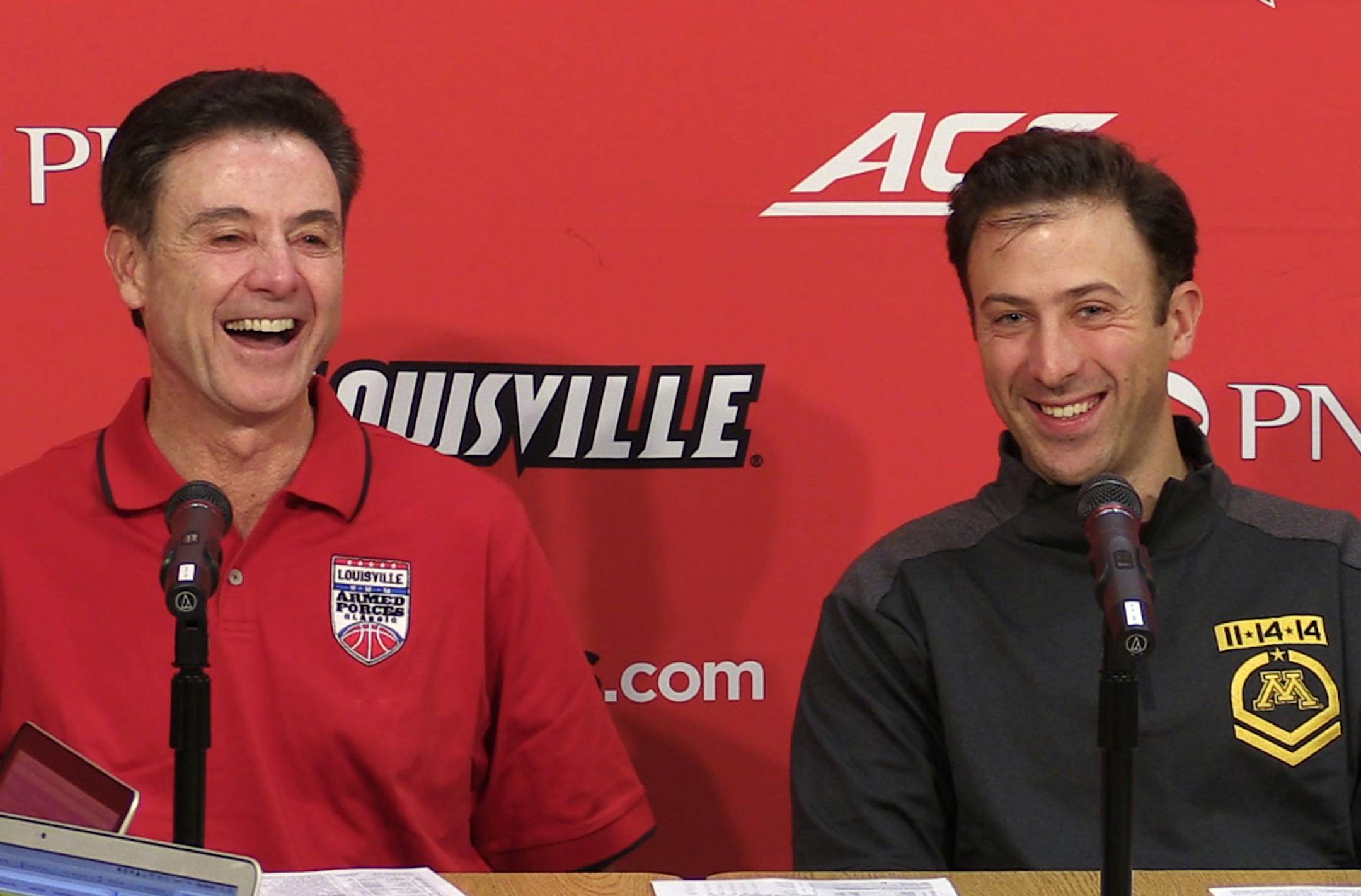 Rick Pitino, left, (pictured with son and Gophers coach Richard) is at the center of an NCAA investigation looking into claims raised in a recently published book.