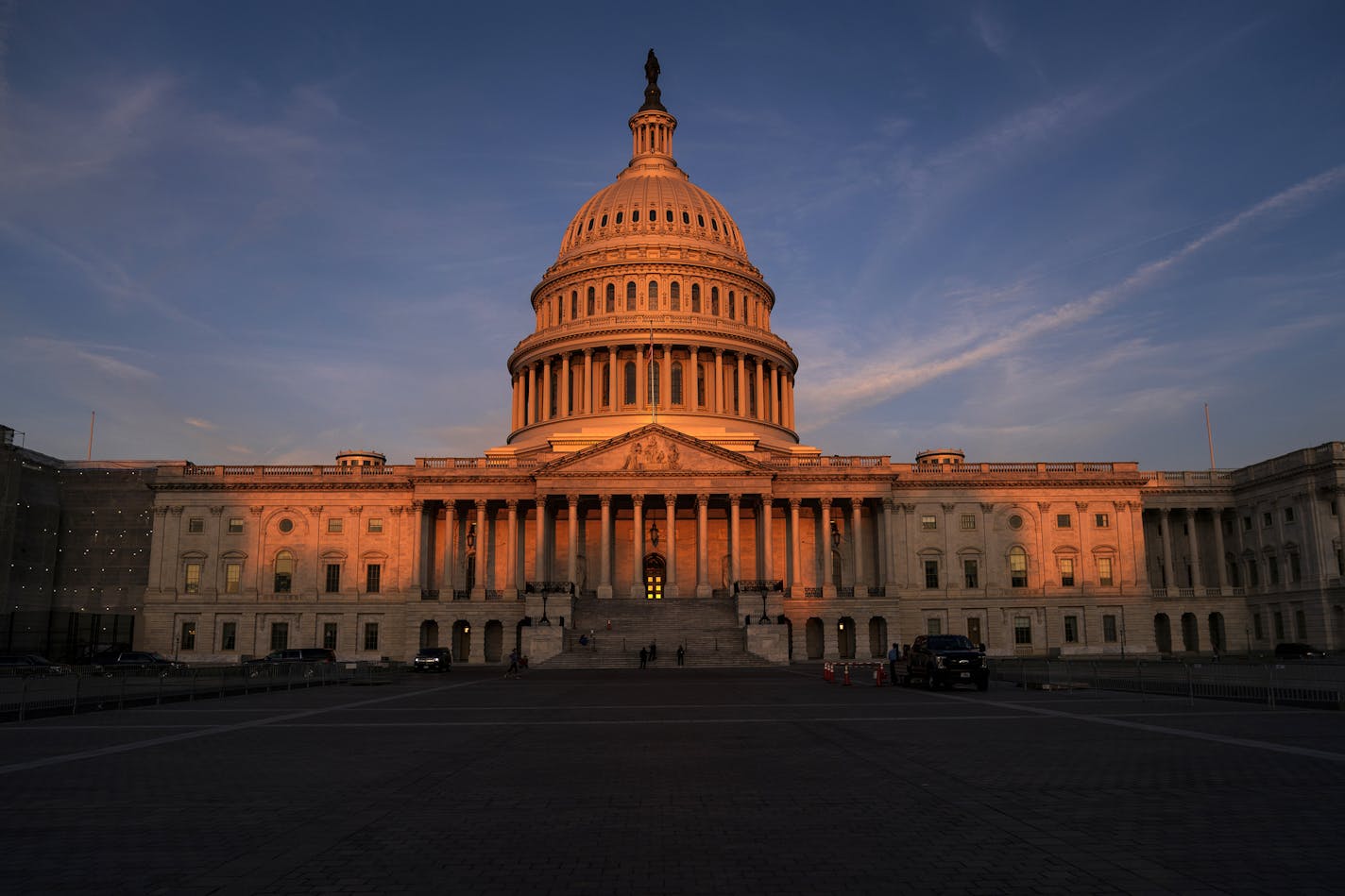 The rising sun divides the West Front of the U.S. Capitol in Washington, Wednesday morning, Sept. 25, 2019, the day after Speaker of the House Nancy Pelosi, D-Calif., declared she will launch a formal impeachment inquiry against President Donald Trump. (AP Photo/J. Scott Applewhite)