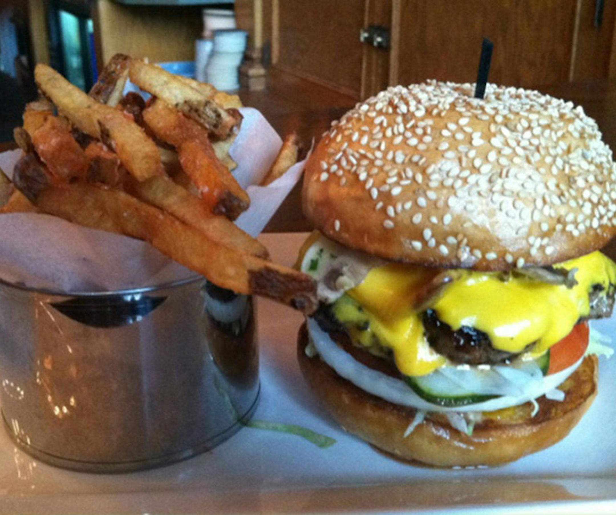 The burger at Haute Dish. Photo by Rick Nelson