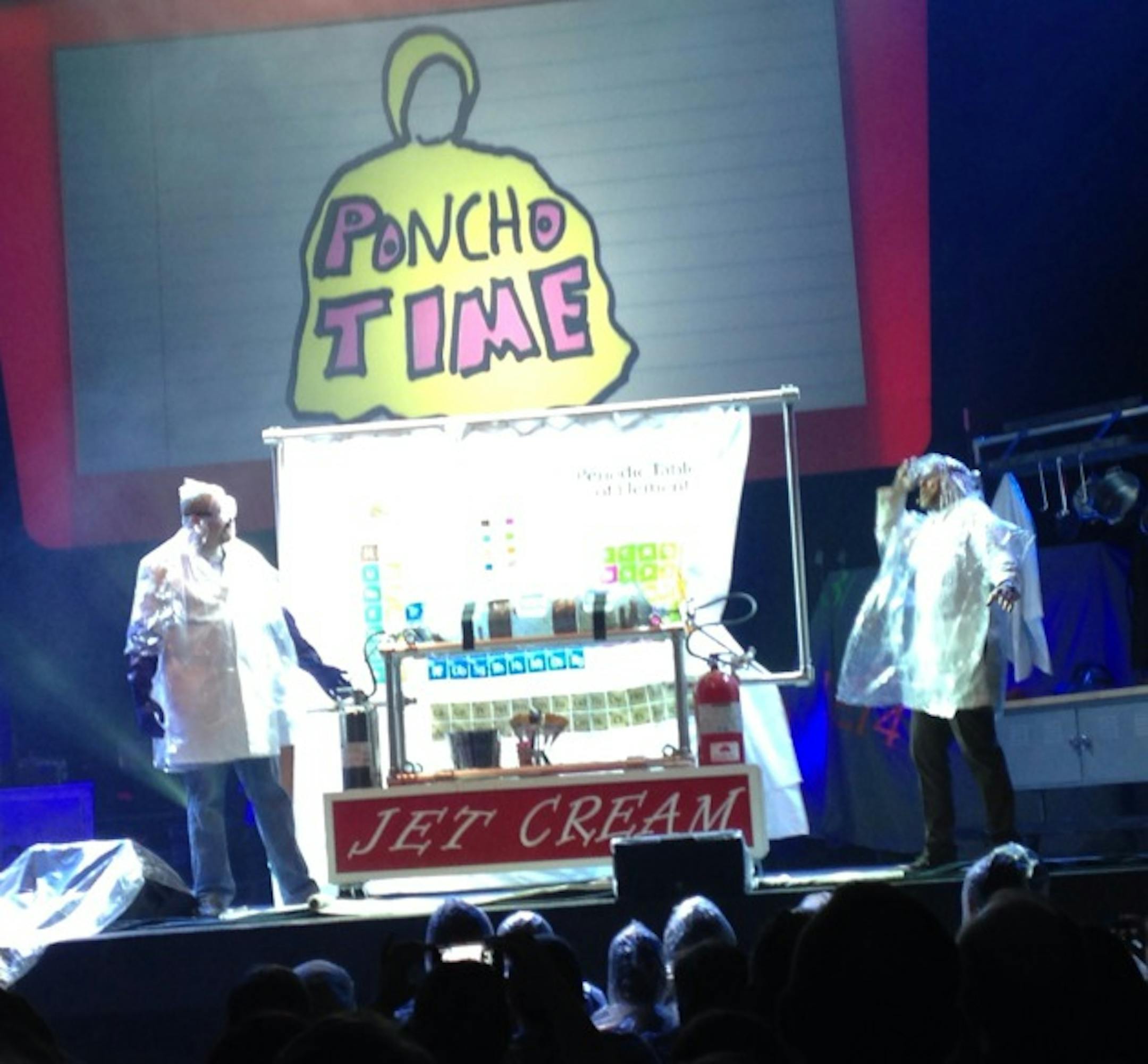 Making ice cream with a volunteer from the audience. Photo by Lee Svitak Dean
