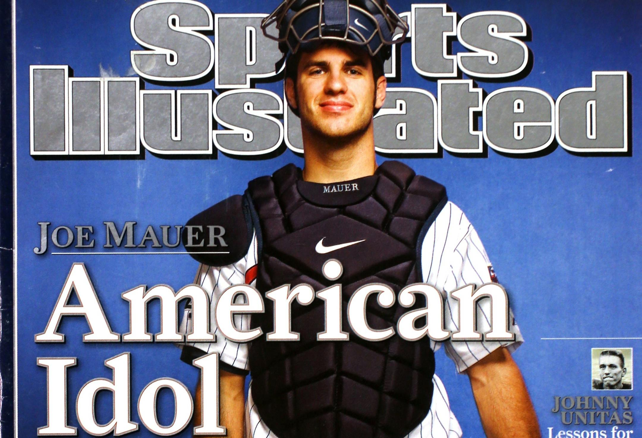 Minnesota Twins catcher Joe Mauer on cover of Sports Illustrated, August 7, 2006.