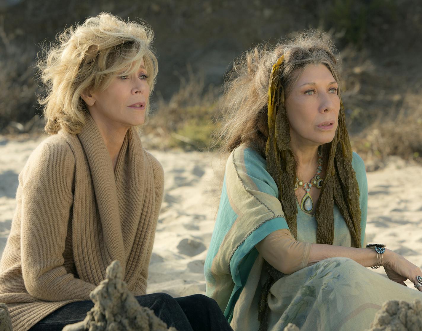 Jane Fonda and Lily Tomlin in the Netflix Original Series "Grace and Frankie". Photo by Melissa Moseley for Netflix.&#xa0;