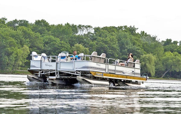 Jeremy Little of Oakdale promised his father, Mark Little, that he would someday go into production with their invention of a pontoon boat that traile
