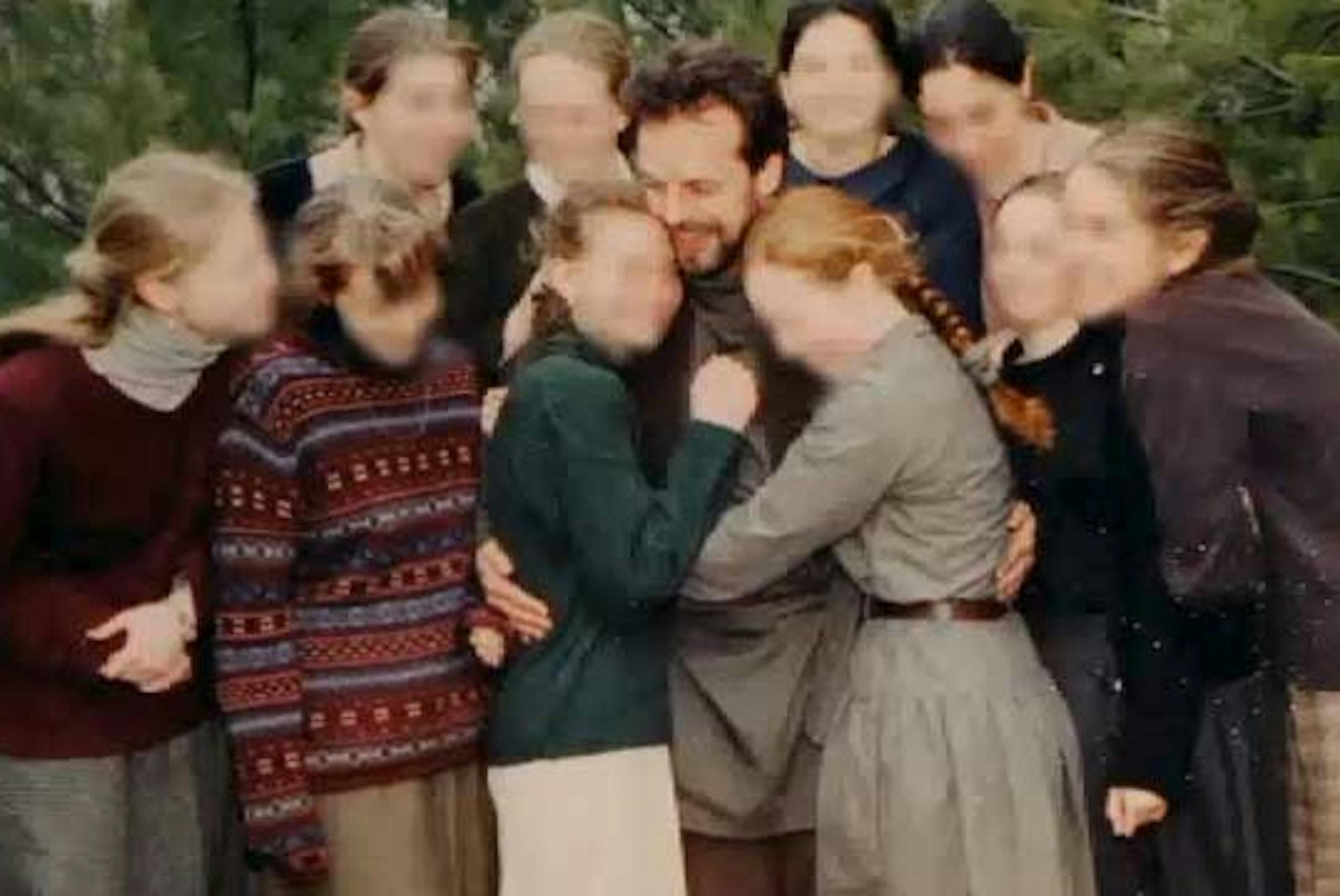 PINE CITY, Minn. Prosecutors in Pine County, Minnesota have charged an alleged cult leader, Victor Barnard, (in photo) with 59 counts of sexual misconduct involving two of his underage followers. It is unknown if any of the young people in this photo are either of the two. Photo courtesy of FOX 9. The Star Tribune intentionally blurred the face of the young people to protect their identity. ORG XMIT: MIN1404151740051327