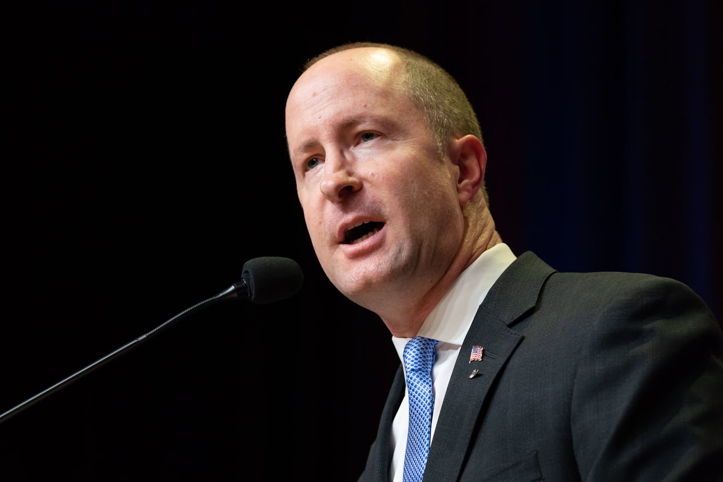 Dave Hughes, the Republican opponent to U.S. Rep. Collin Peterson, spoke at the Republican state convention in Duluth on June 1, 2018.