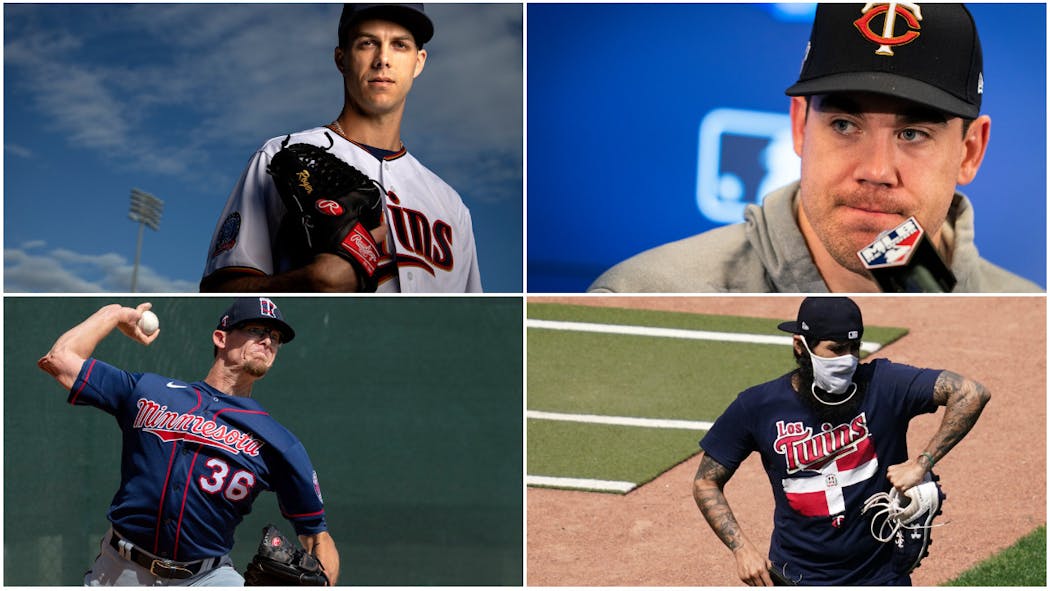 Clockwise from top left: Taylor Rogers, Trevor May, Sergio Romo, Tyler Clippard.