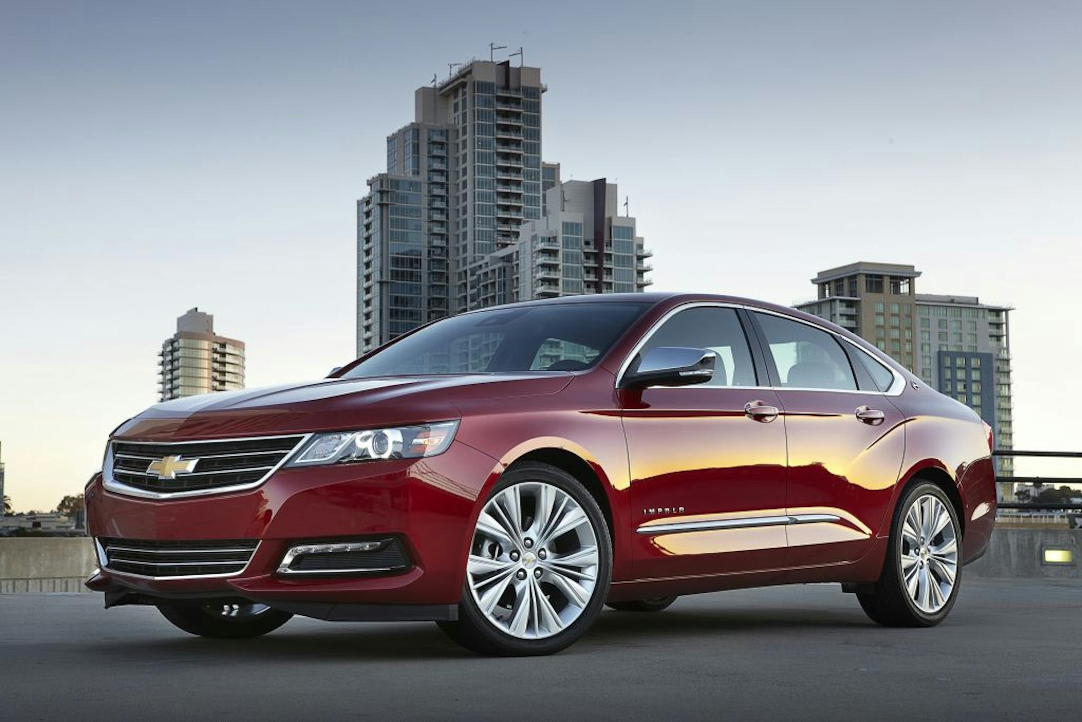 The 2014 Chevrolet Impala has a new design, although it rides atop General Motors' Epsilon platform, which is used for the midsize Buick Regal, Opel Insignia and Chevrolet Malibu, as well as the full-size Cadillac XTS and Buick LaCrosse. These cars share the same width, varying only in the length of their wheelbase.