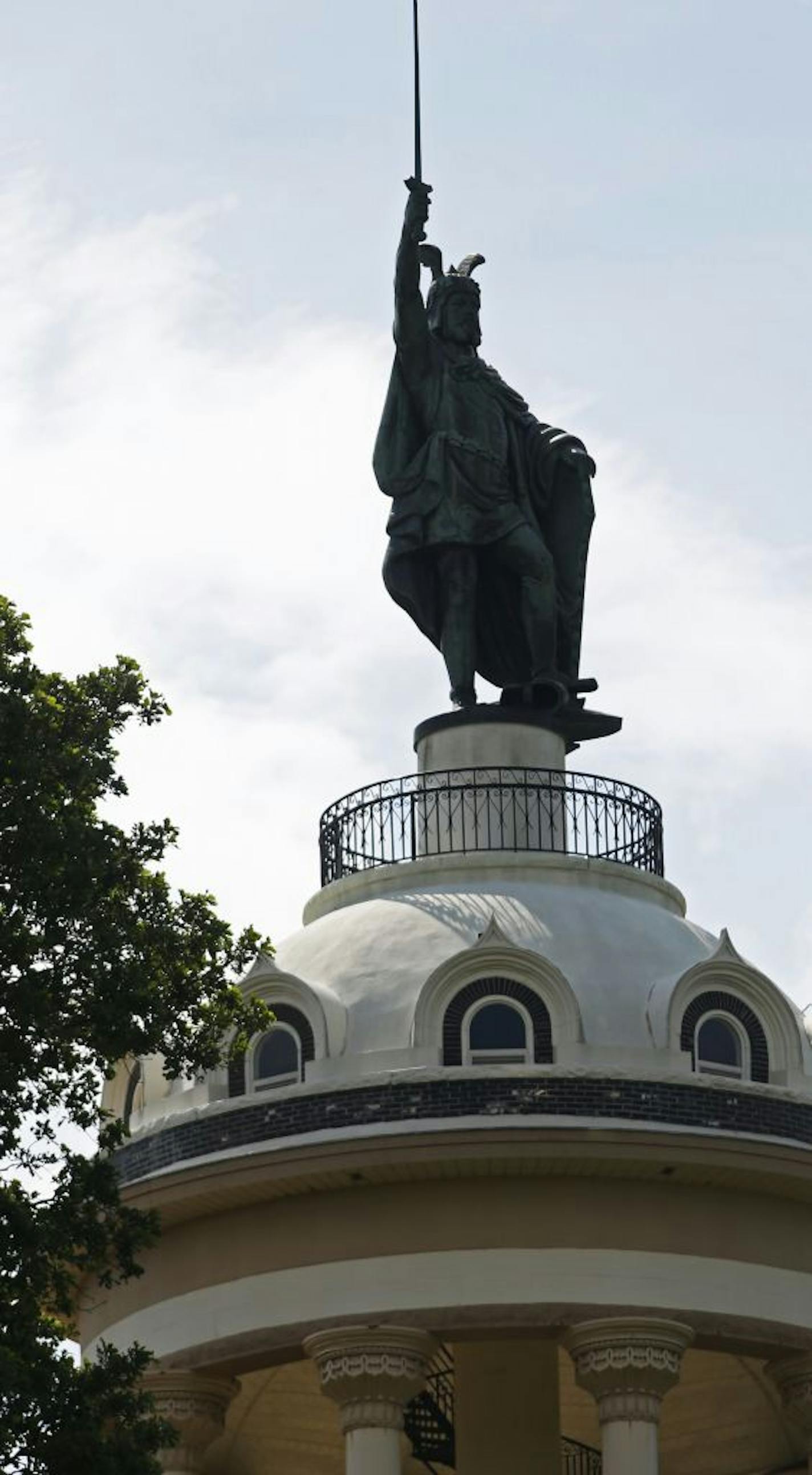 The Hermann Monument pays tribute to the heritage of New Ulm as German settlement. Hermann the Conqueror banded the German tribes together in 9 A.D. to expel the Romans from their lands.