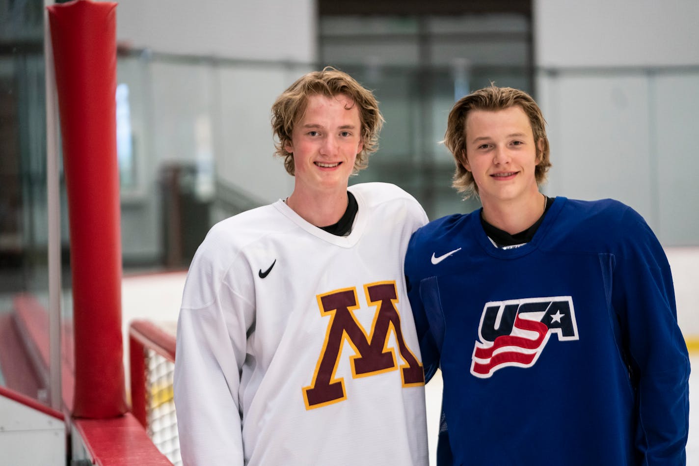 Brothers Chaz and Cruz Lucius photographed during a practice in Vadnais Heights, Minn., on Thursday, July 15, 2021.