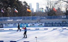 Crew and volunteers prepared the course for the COOP FIS Cross Country World Cup at Theodore Wirth Park in Minneapolis.