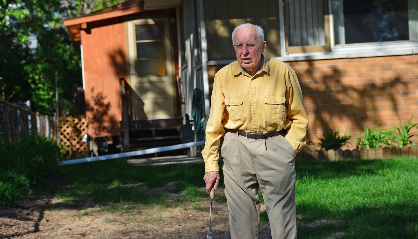 Michael Karkoc spent some time working in his yard in Minneapolis, Minn on Friday May, 23 2014.