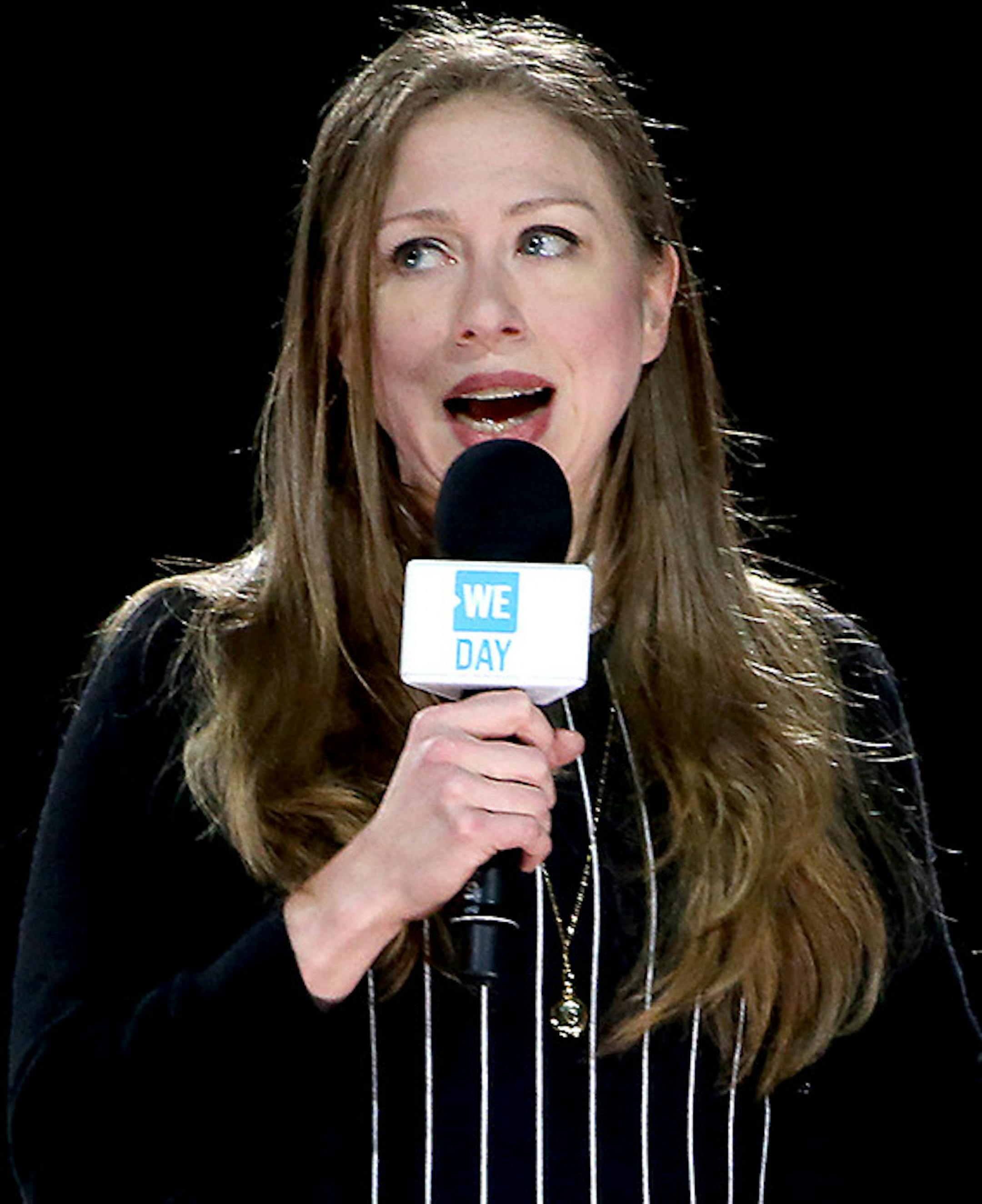 Chelsea Clinton, the Vice Chair of the Clinton Foundation, rallied students at the Xcel Energy Center for the third annual We Day, Tuesday, October 3, 2015 in St. Paul, MN. ] (ELIZABETH FLORES/STAR TRIBUNE) ELIZABETH FLORES • eflores@startribune.com