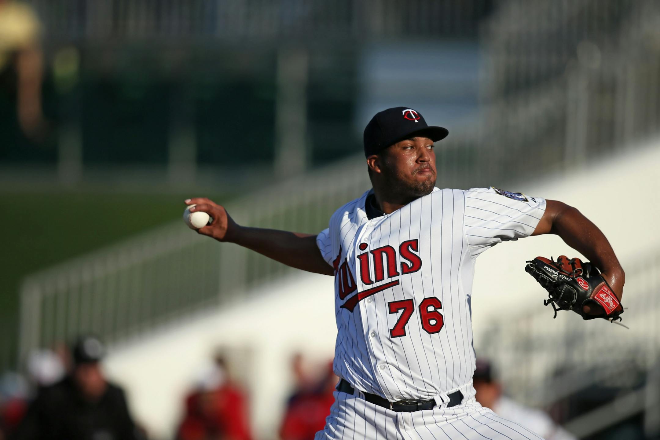 Deolis Guerra pitched during the Twins and Tampa Bay Rays spring game Sunday Feb.24.