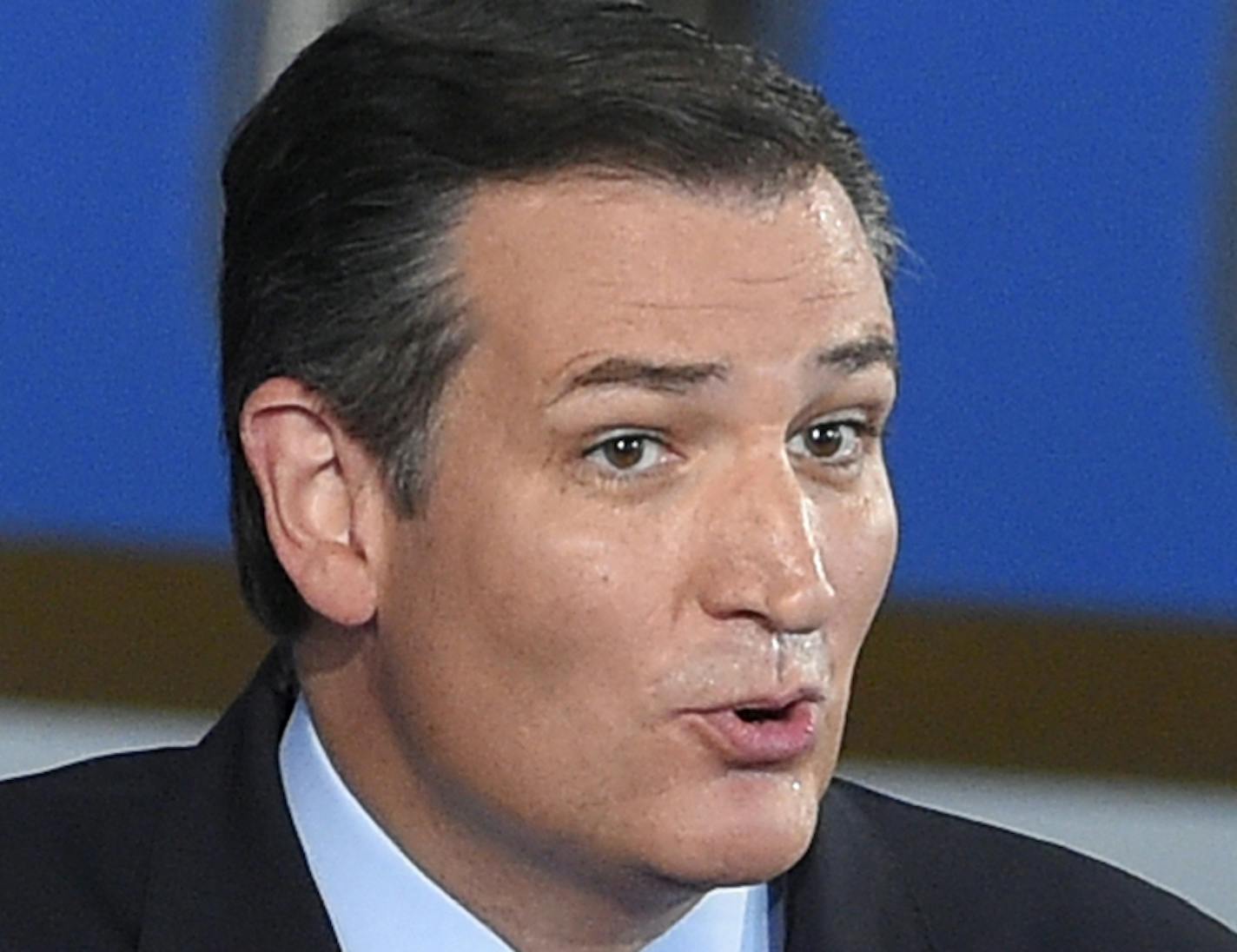 In this photo taken Sept. 16, 2015, Republican presidential candidate, Sen. Ted Cruz, R-Texas, speaks during the Republican presidential debate at the Ronald Reagan Presidential Library and Museum in Simi Valley, Calif. When it comes to climate science, two out of three Democratic presidential candidates are A students, while most of their Republican counterparts are flunking, according to a panel of scientists who reviewed candidates&#x2019; comments. (AP Photo/Mark J. Terrill)