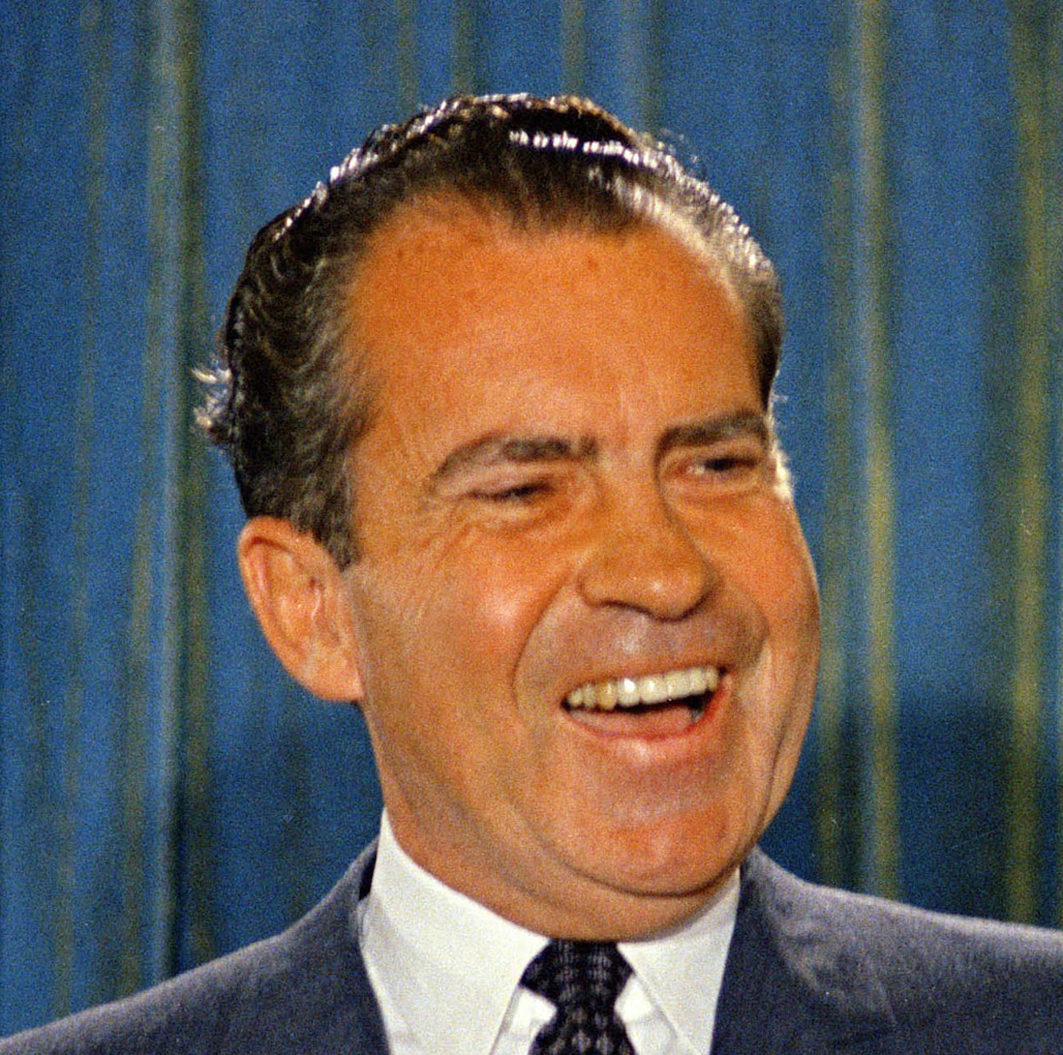 Republican presidential candidate Richard Nixon smiles during a news conference, 1968. (AP Photo) ORG XMIT: APHS108575