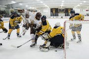 Arizona State freshman forward Jack Rowe scores in a home game against Southern New Hampshire at Oceanside Ice Arena in Tempe, Ariz., Oct. 23, 2015. T