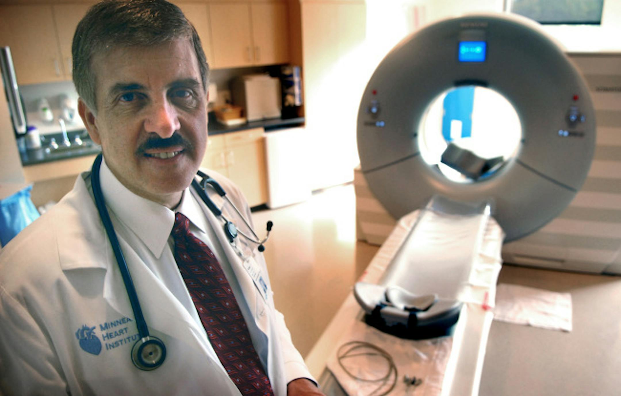 Dr. Robert Schwartz, Minneapolis Heart Institute, is doing a study of runners and heart health He uses a CT scan to look at patients hearts.