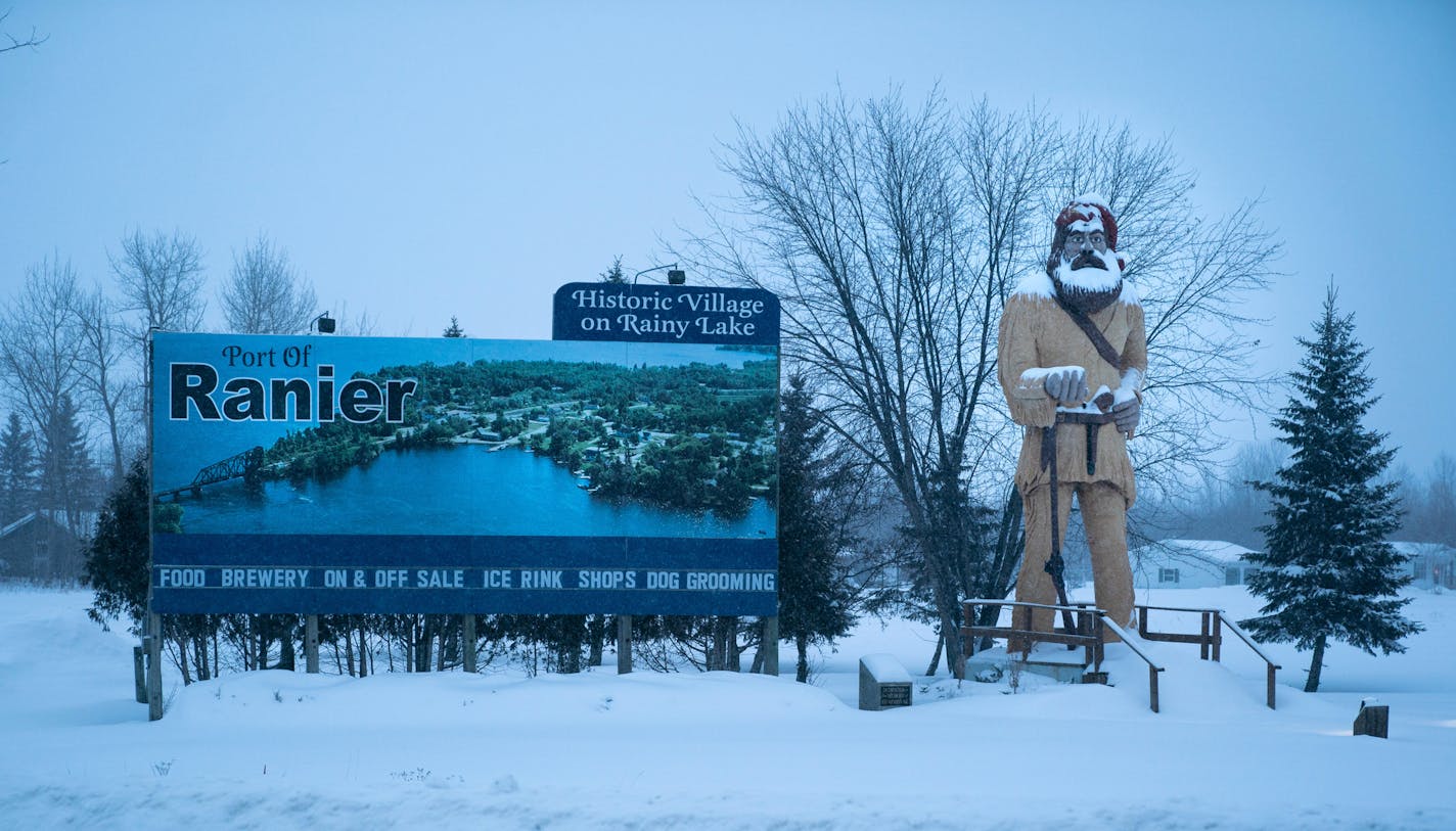 A 25-foot-tall Voyageur welcomed visitors to town, once a gateway for bootleggers.