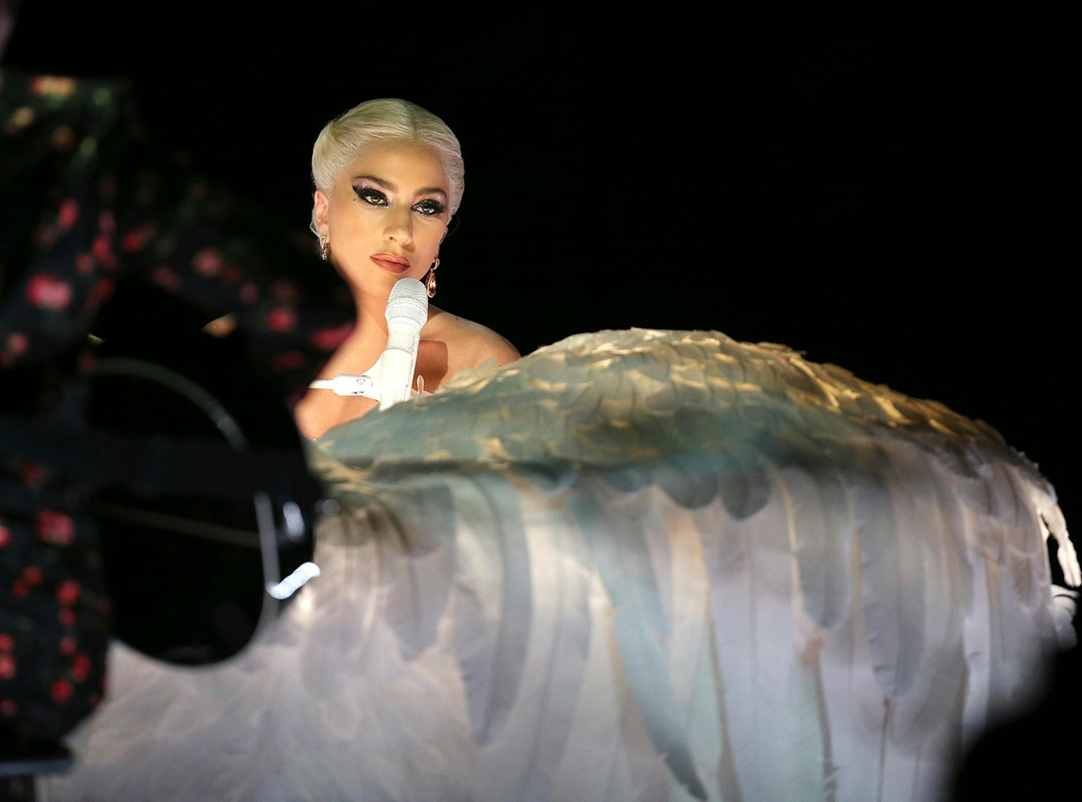 Lady Gaga performs at the 60th annual Grammy Awards at Madison Square Garden on Sunday, Jan. 28, 2018, in New York.