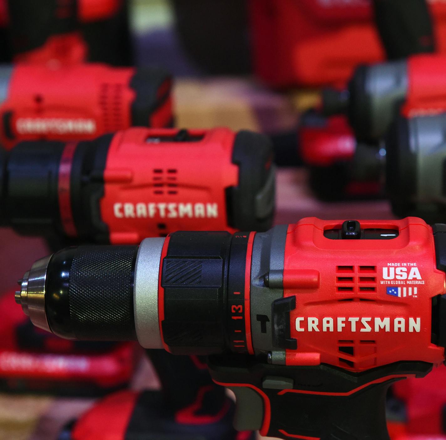 Craftsman cordless drills on Aug. 16, 2018. Stanley Black & Decker, which bought Sears' Craftsman tool line last year, relaunched the brand at the Craftsman Garage (Kim Hairston/Baltimore Sun/TNS) ORG XMIT: 1238394