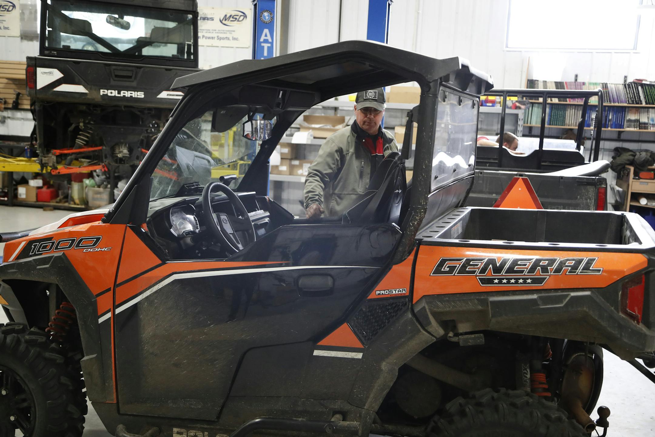 Polaris is recalling some 2016 and 2017 Polaris Generals after complaints of defective steering shaft. This General at Cannon Power Sports Inc. had been recalled earlier due to potential fire risks. (JERRY HOLT/Star Tribune file photo)