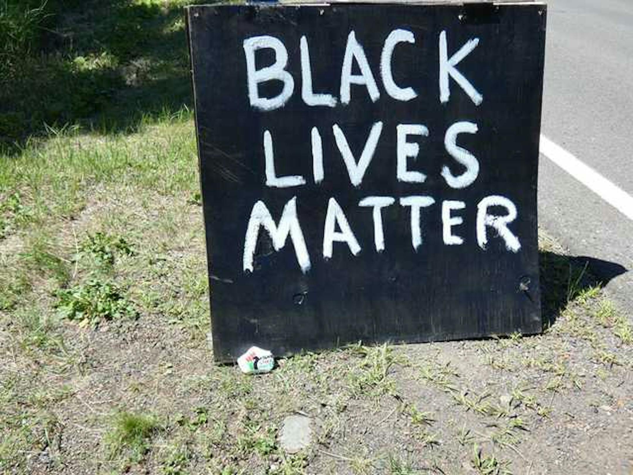 Andy DeLisi built a Black Lives Matter sign out of plywood after cardboard signs disappeareed from the yard outside his Gunflint Trail resort. Since then, his trail camera has caught three separate instances where passersbys have moved or damaged the sign.