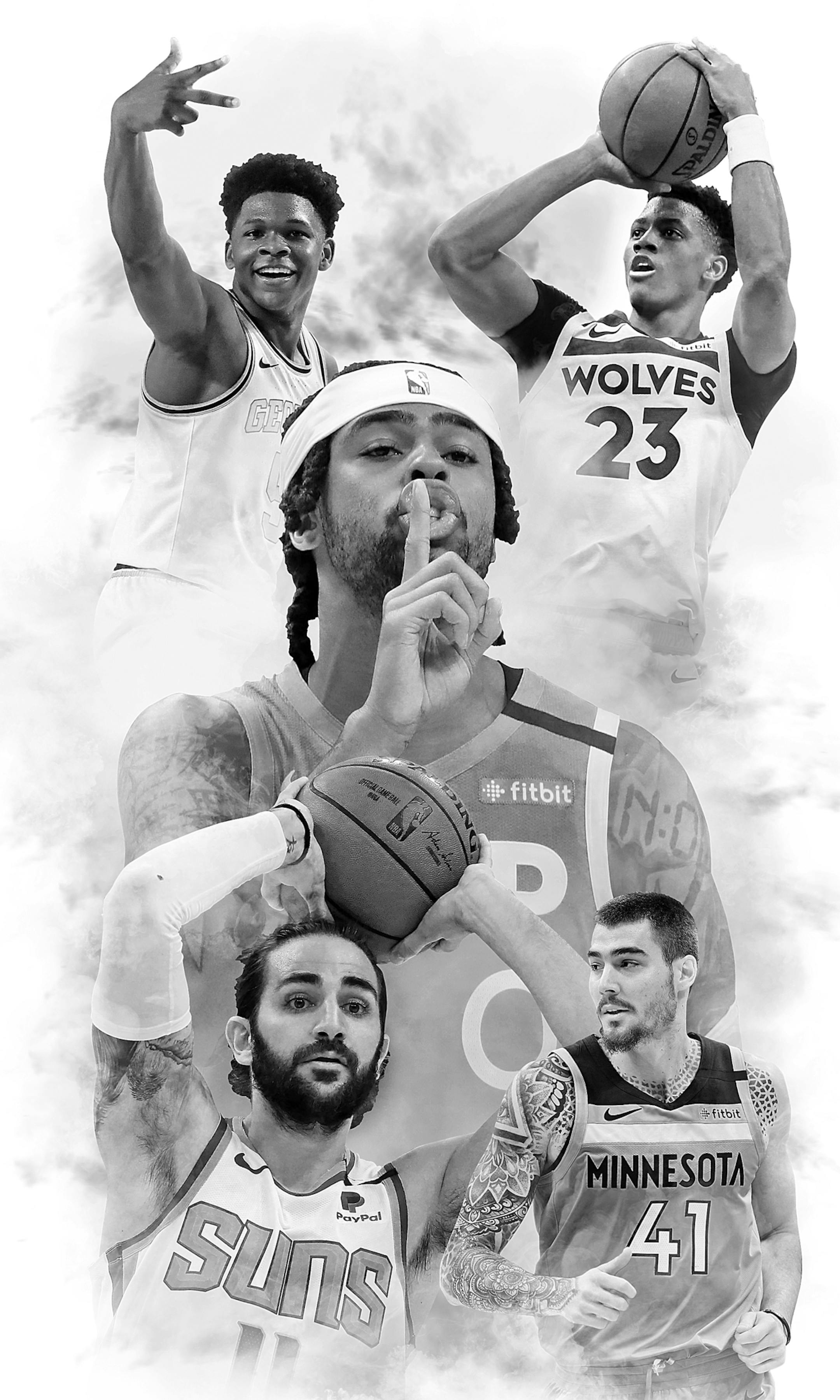 D'Angelo Russell Jarrett Culver Juancho Hernangomez Ricky Rubio Anthony Edwards