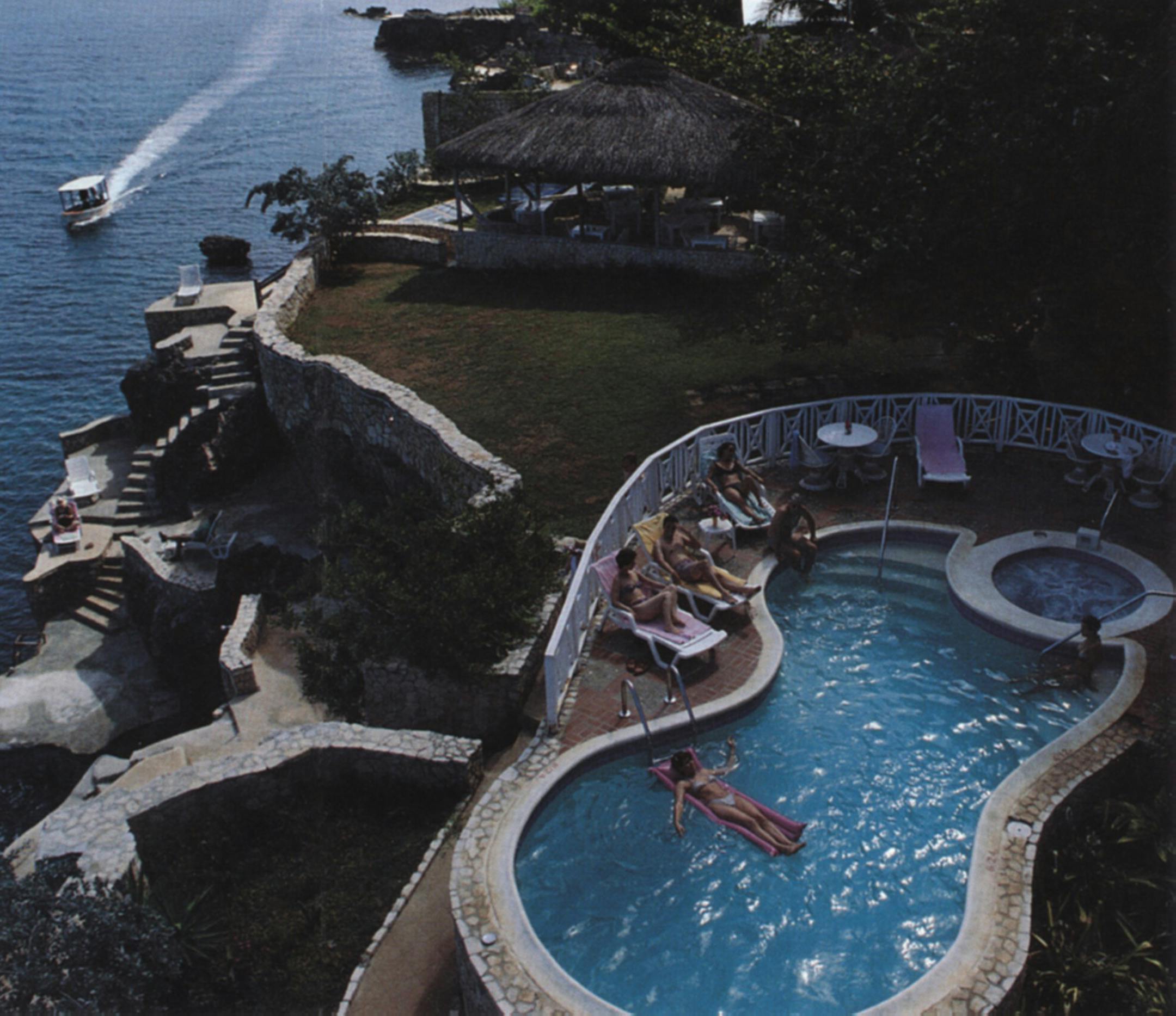 A scene taken from a brochure for the Home Sweet Home Seaside Resort in Jamaica. Owner Charlie Rossley's love of Jamaica has kept it in business.