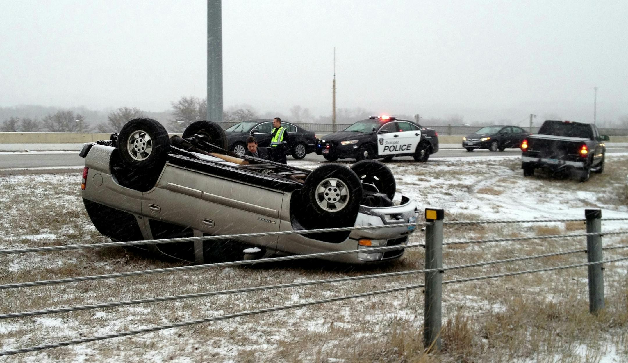 Roll over on Hwy 169, south of old shakopee rd. on Friday, Dec. 7, 2012.