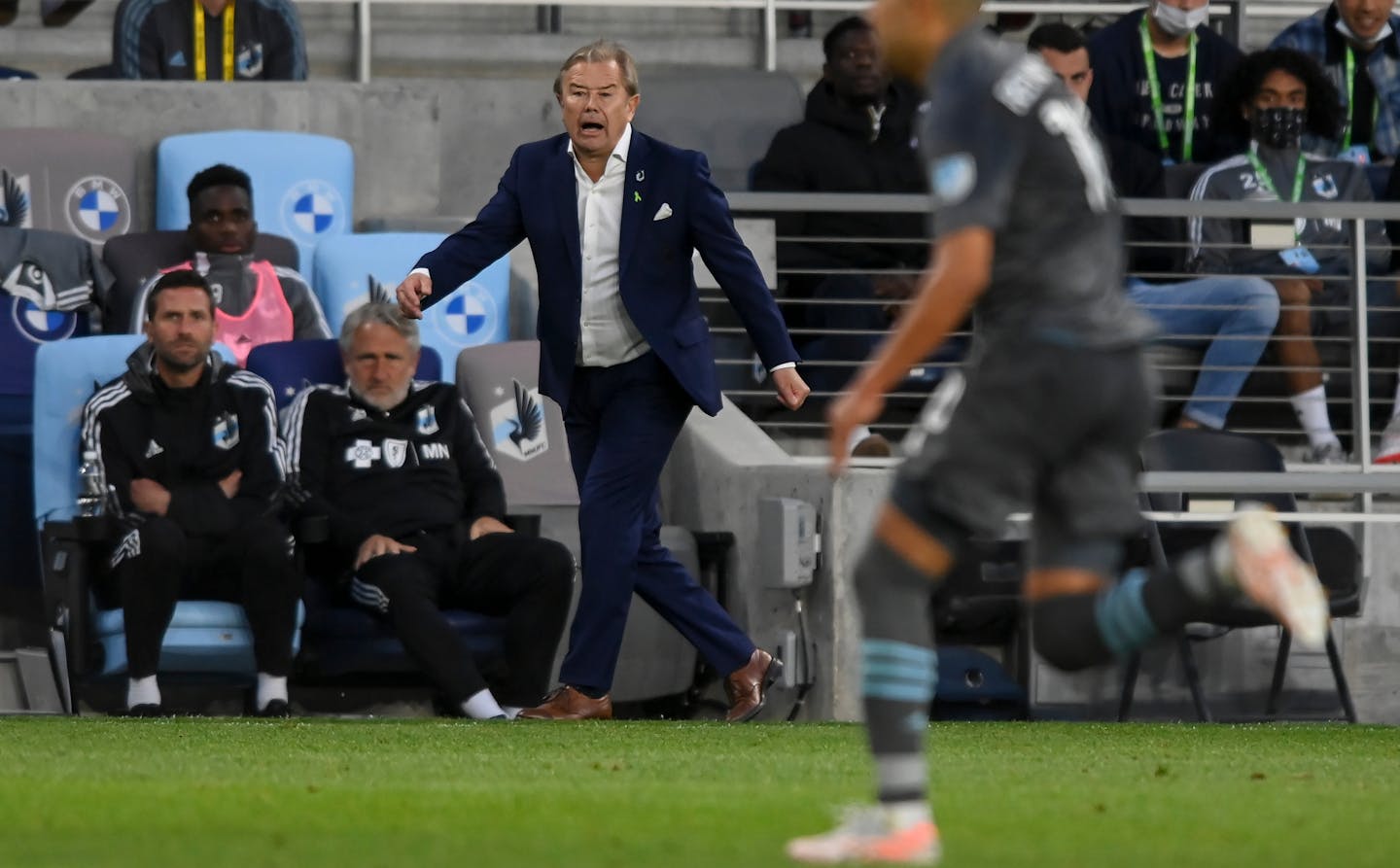 Minnesota United head coach Adrian Heath.