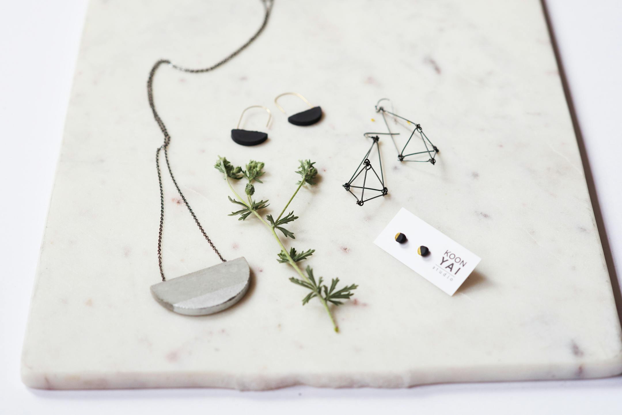 Jewelry from Koonyai Studio, available at Bespeak Holiday Pop-up. Provided photo