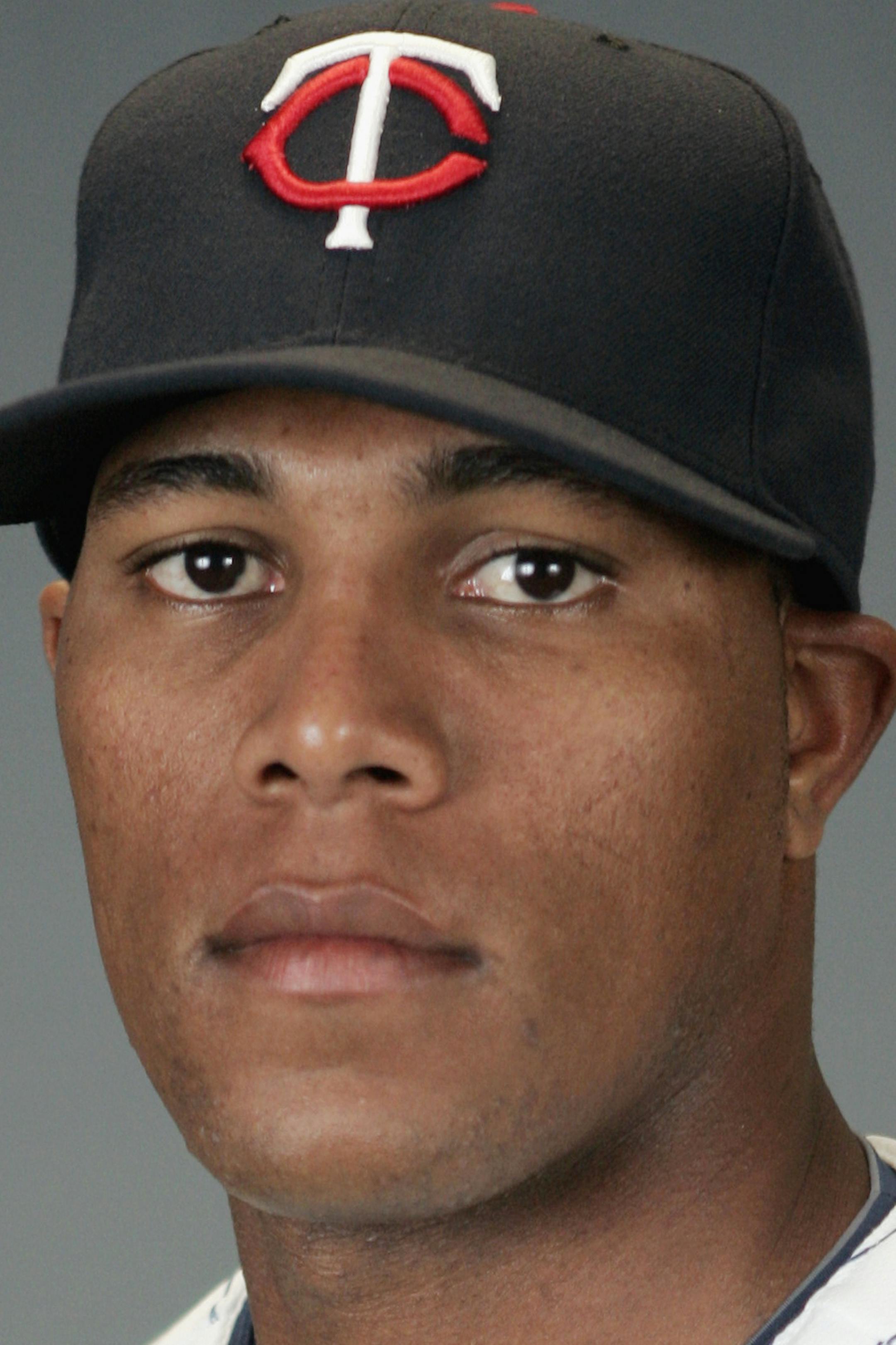 This is a 2009 photo of Deibinson Romero of the Minnesota Twins baseball team. This image reflects the Minnesota Twins active roster as of Monday, Feb. 23, 2009 when this image was taken. (AP Photo/Steven Senne) ORG XMIT: NYKV900