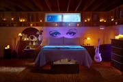 The photo featured in Airbnb's ad for the Purple Rain House shows a basement bedroom fashioned after the one seen in Prince's 1984 movie.