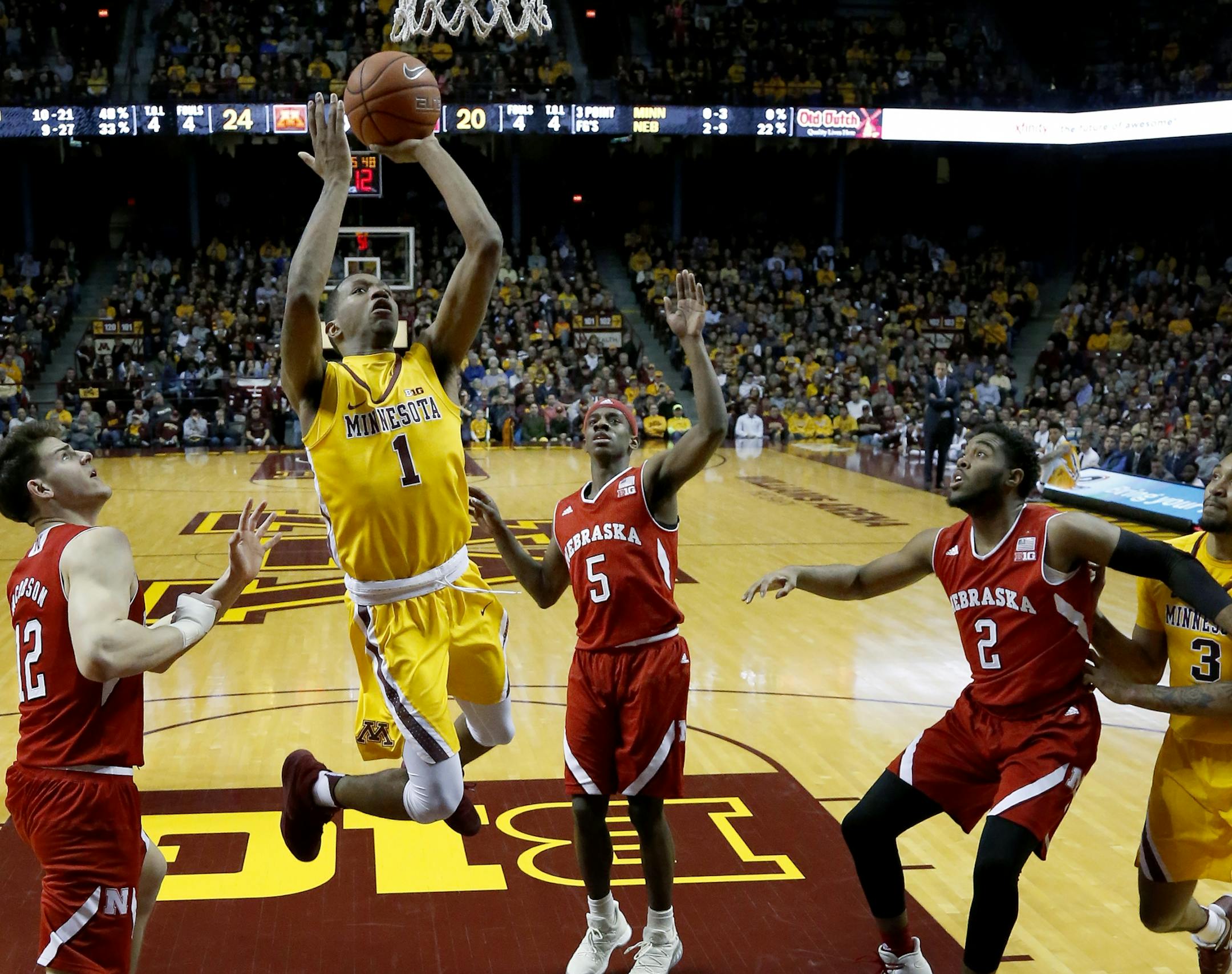 Dupree McBrayer (1) attempted a shot against Nebraska last season.