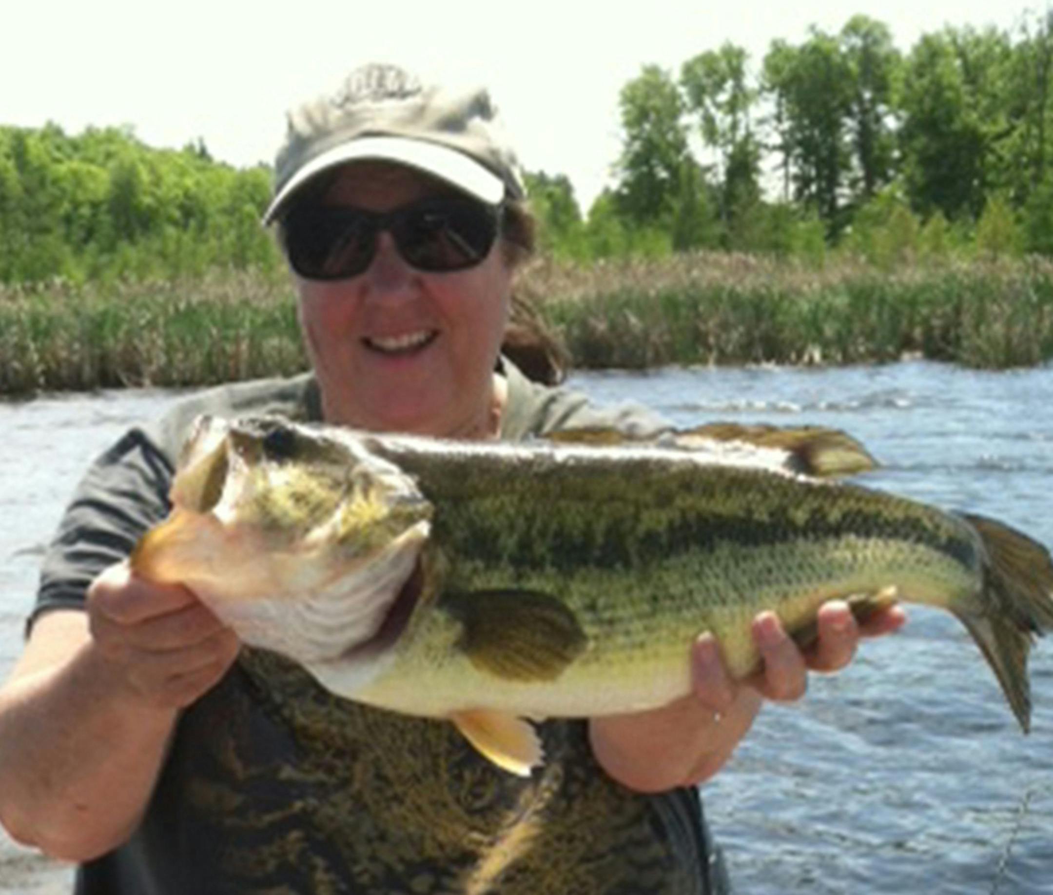 Terry Peltier of East Bethel with a monster largemouth bass.