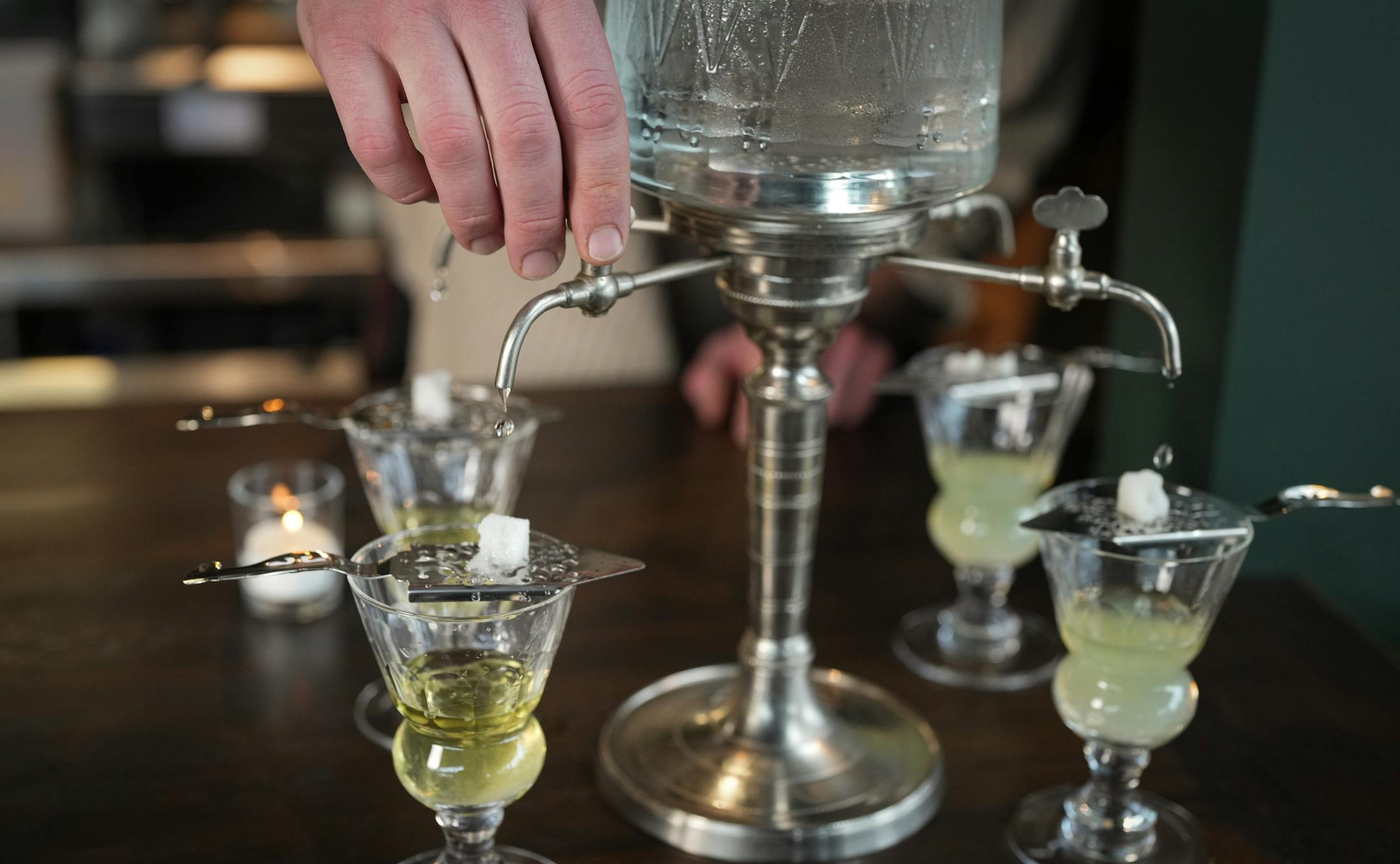Lead Bartender Will Gobeli operated the absinthe fountain.