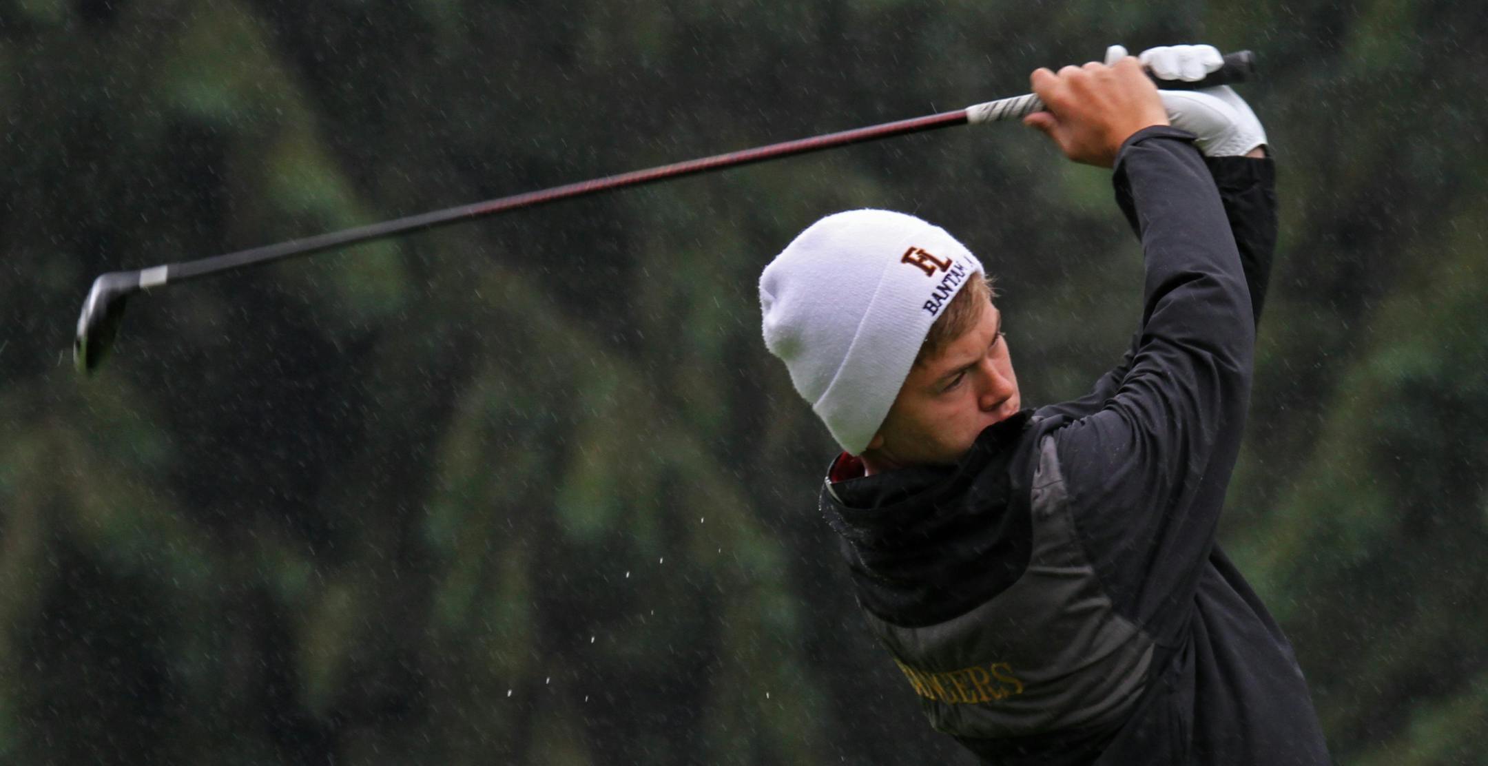 Max Kelly of Forest Lake teed off at Bunker Hills Golf Course.