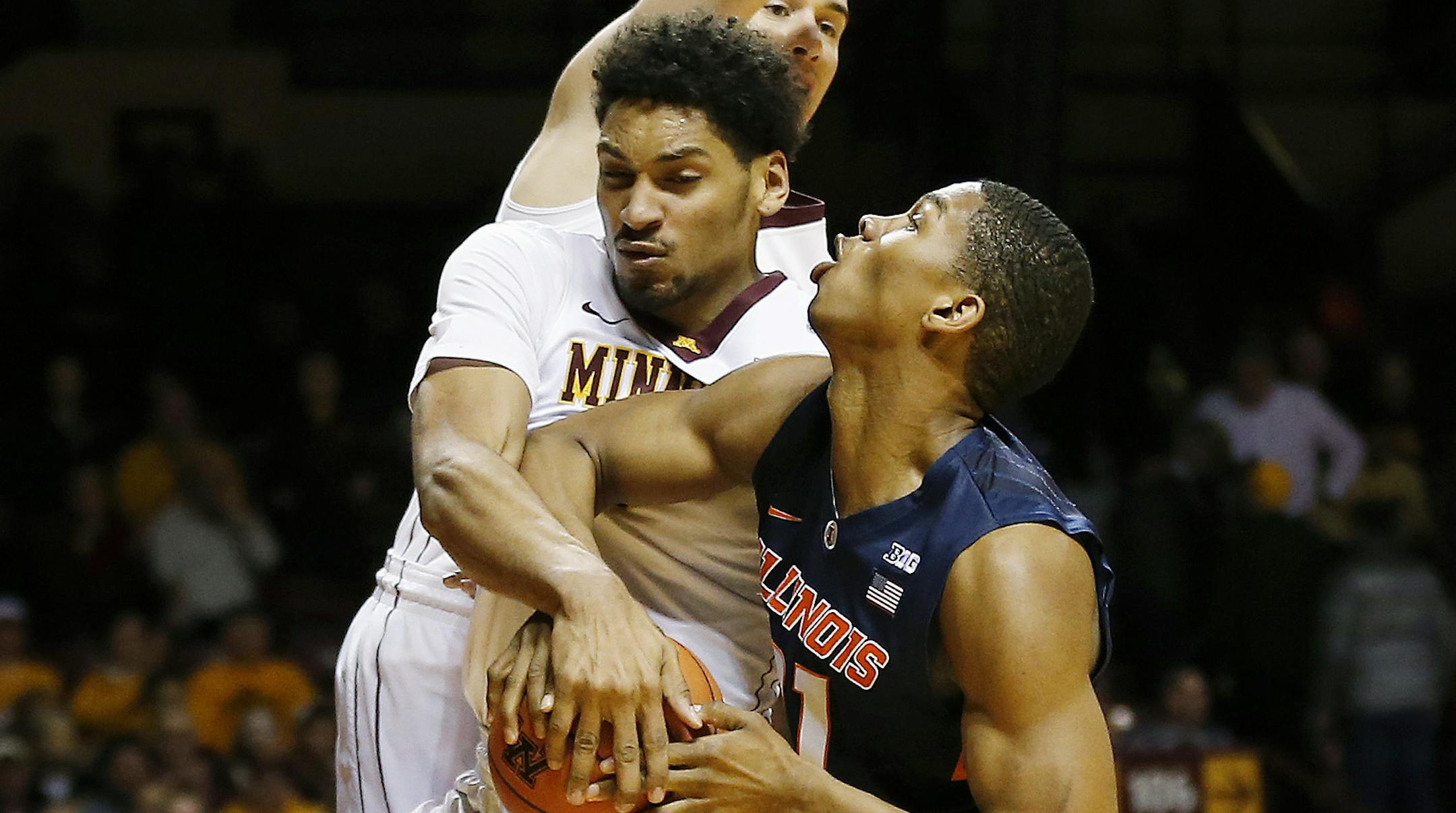The Gophers&#x2019; Jordan Murphy fouled Illini guard Malcolm Hill in the first half last Saturday &#x2013; a common issue for the freshman.