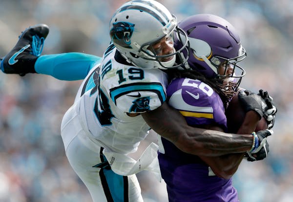 Trae Waynes (26) intercepted a pass intended for Ted Ginn Jr. (19) in the second quarter.