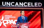FILE — Rep. Matt Gaetz (R-Fla.) speaks at the Conservative Political Action Conference in Orlando, Fla., Feb. 26, 2021. Gaetz is being investigated 