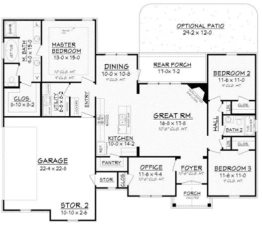 Home plan: Ranch-style home maximizes space.