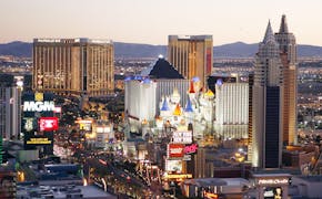 ADVANCE FOR THE WEEKEND OF JAN. 17-18 AND THEREAFTER - FILE - This Oct. 20, 2009 file photo shows casinos on the Las Vegas Strip. A bill to restart a 