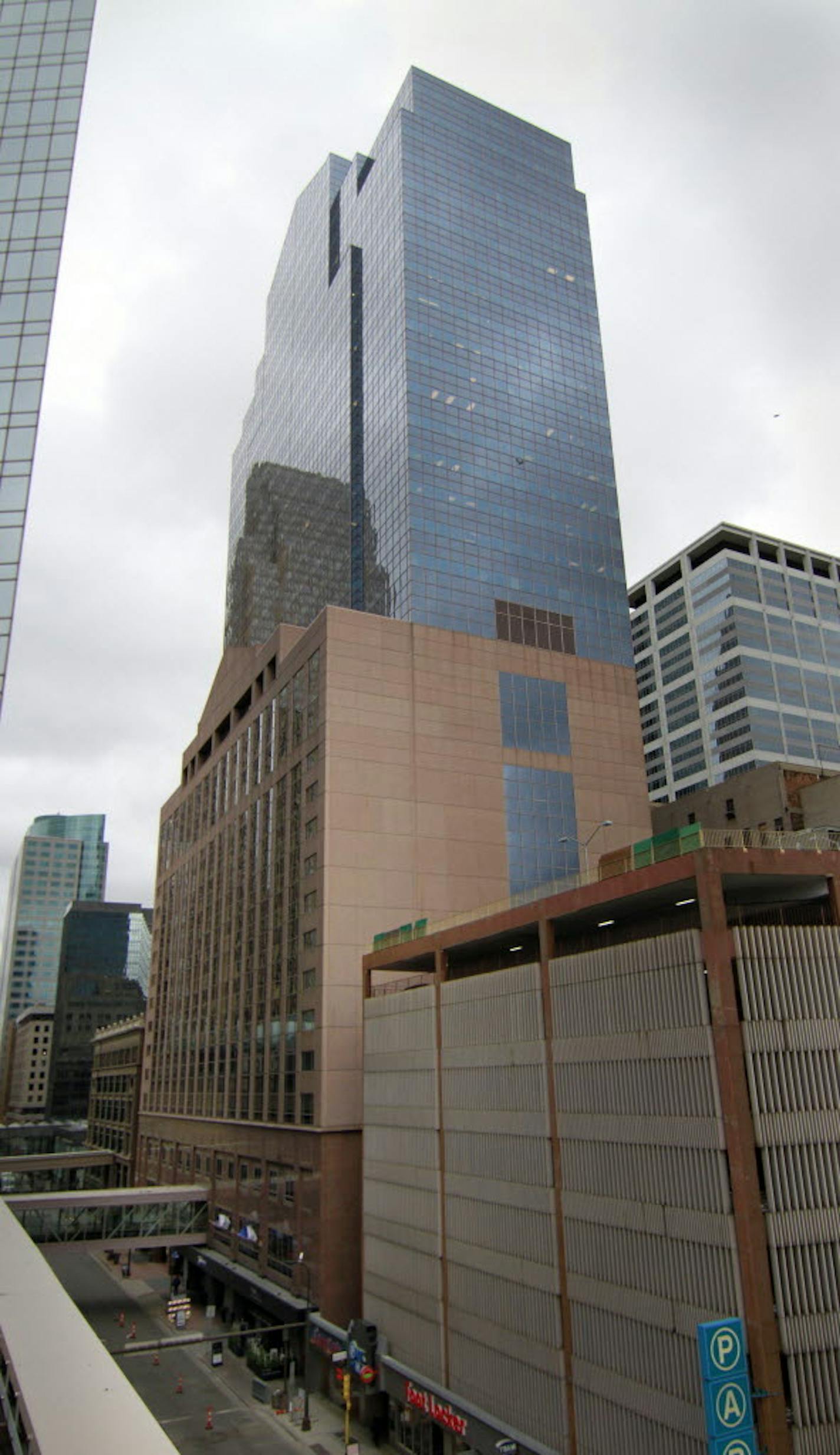 The 36-story Plaza Seven tower includes offices, a hotel, retailers and parking structure at 45 S. 7th St., Minneapolis.