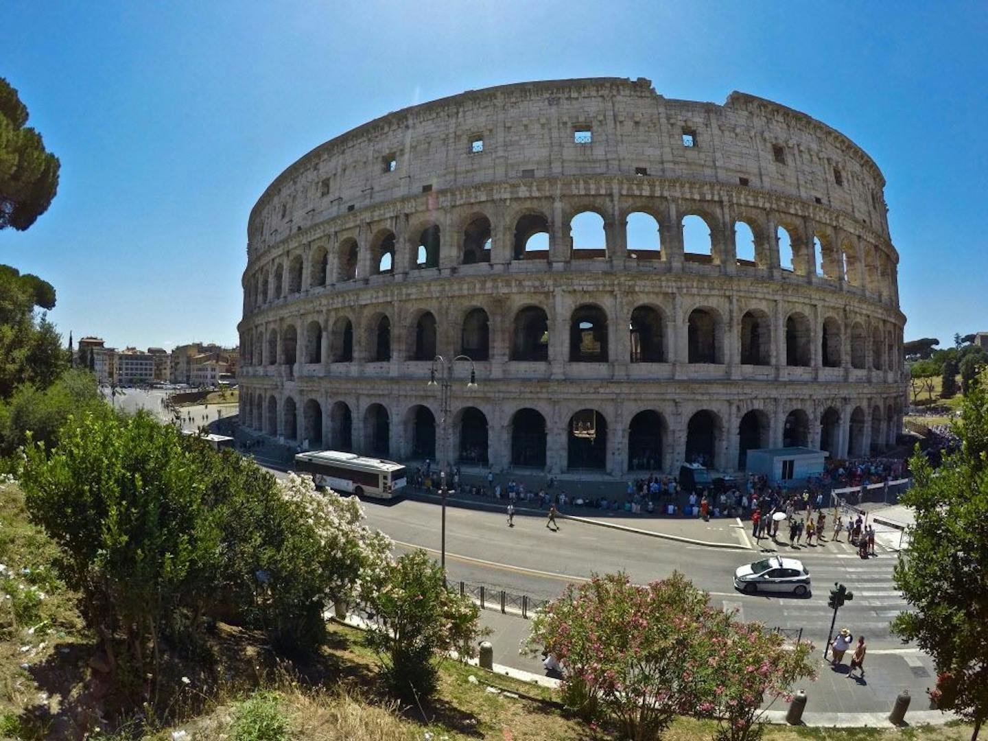 A general view of the Colosseum after the first stage of the restoration work was completed in Rome, Tuesday, June 28, 2016. The Colosseum has emerged more imposing than ever after its most extensive restoration, a multi-million-euro cleaning to remove a dreary, undignified patina of soot and grime from the ancient arena, assailed by pollution in traffic-clogged Rome. The restoration�s first stage was officially ��unveiled�� on Friday, July, 1st, 2016.