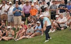 Louis Oosthuizen chipped on to the ninth green Friday at the 3M Open.