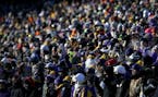Fans braved the cold weather at TCF Bank Stadium. Temperature at kickoff was minus -6 degrees. ] CARLOS GONZALEZ � cgonzalez@startribune.com - Janua