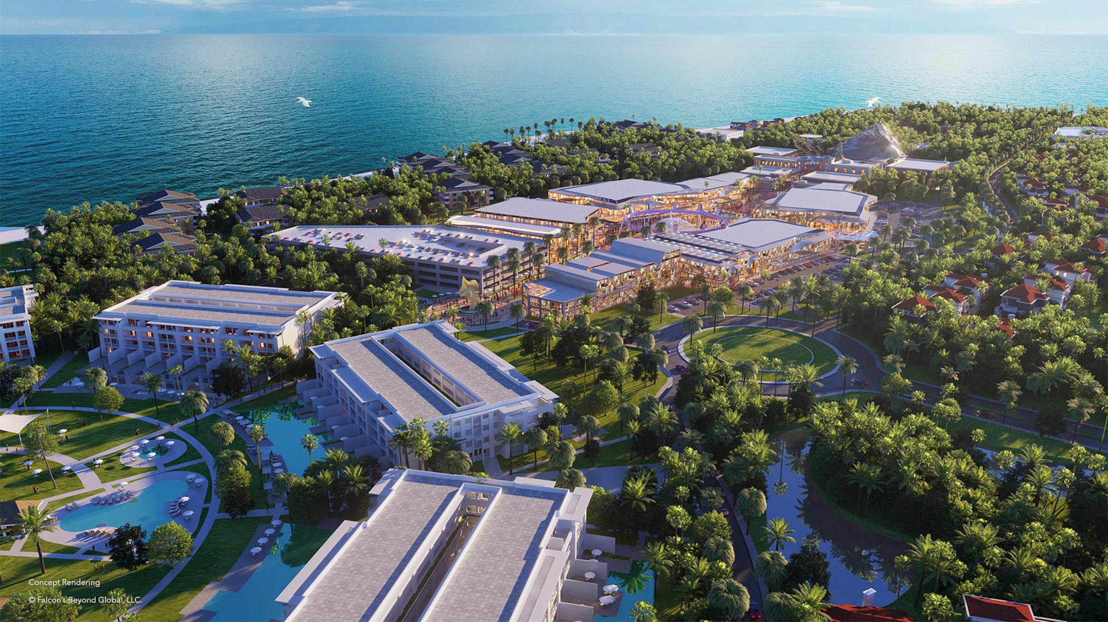 An undated image provided by Falcon's Beyond and Meliá Hotels International shows a rendering of Falcon's Resort by Meliá — All Suites Punta Cana in the Dominican Republic. From an off-the-grid tropical hideaway to a reefside diving resort, these new hotels will take you far from anything that resembles snow and cold. (Falcon's Beyond and Meliá Hotels International via The New York Times) — NO SALES; FOR EDITORIAL USE ONLY WITH NYT STORY SLUGGED CARIBBEAN HOTELS BY STEPHANIE ROSENBLOOM FOR NOV. 27, 2022. ALL OTHER USE PROHIBITED. —