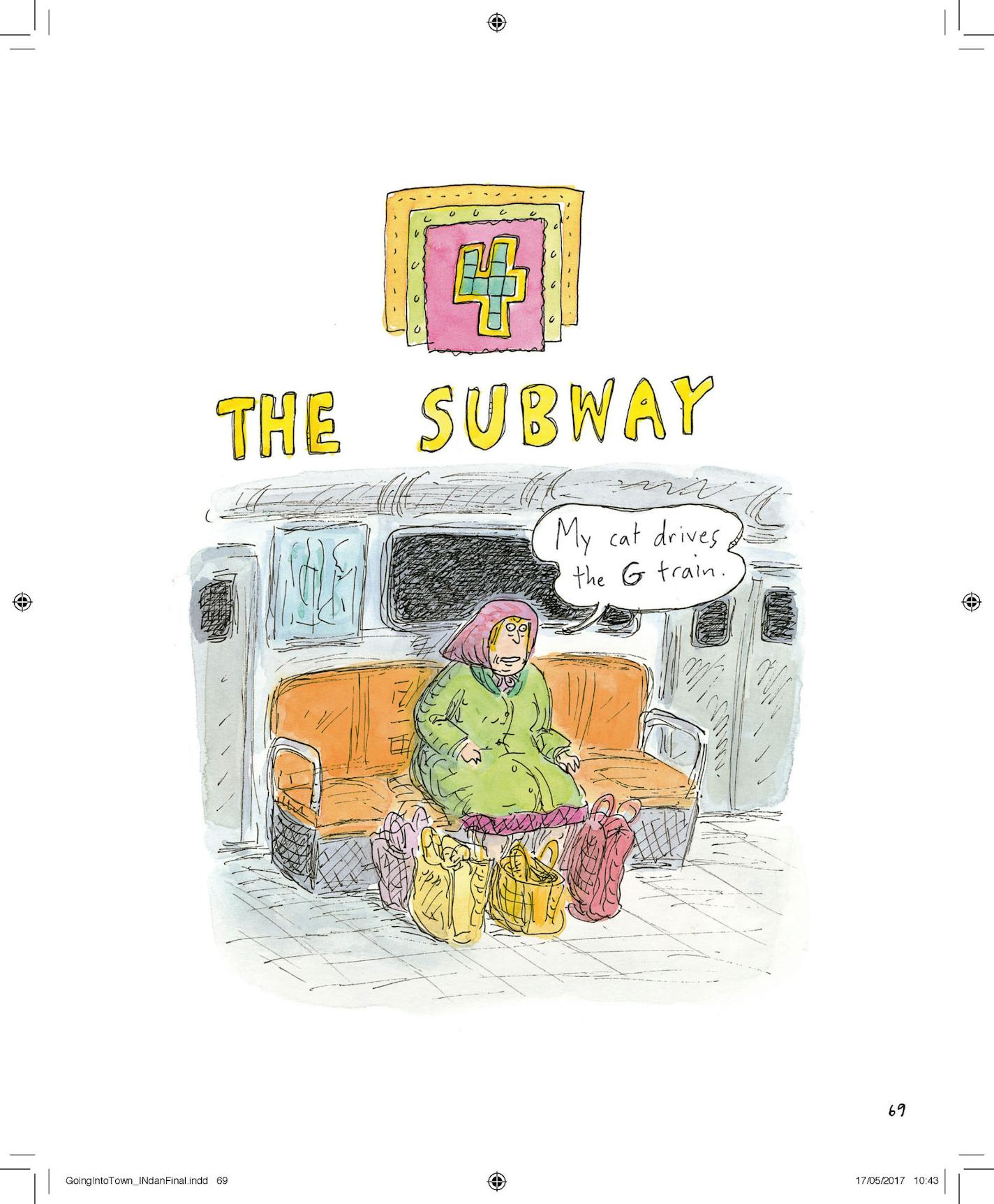 Illustration from "Going Into Town" by Roz Chast.